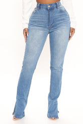 Soho Side Split Skinny Jeans - Medium Blue Wash